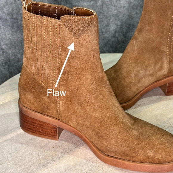 Dolce Vita Farlin Chelsea Bootie Size 7.5 Camel Brown Leather Pull On Boots - Picture 3 of 15